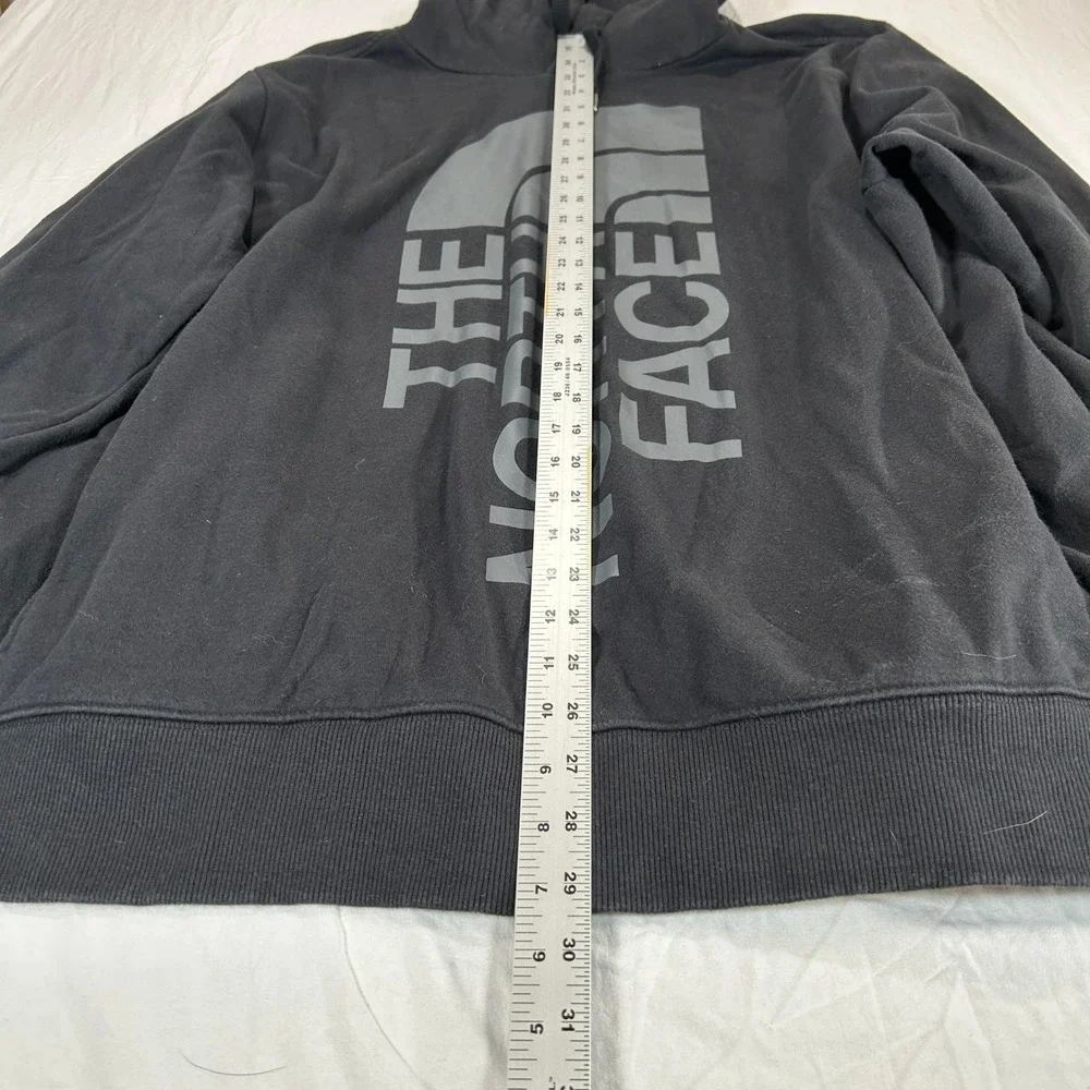 The North Face Mens XXL Black Vertical Graphic Logo Pullover Hoodie Sweatshirt